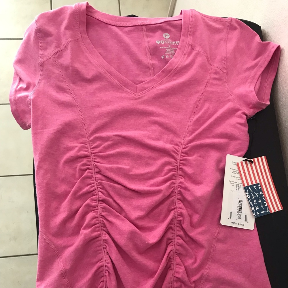 NWT Pink Vneck Fitted Top